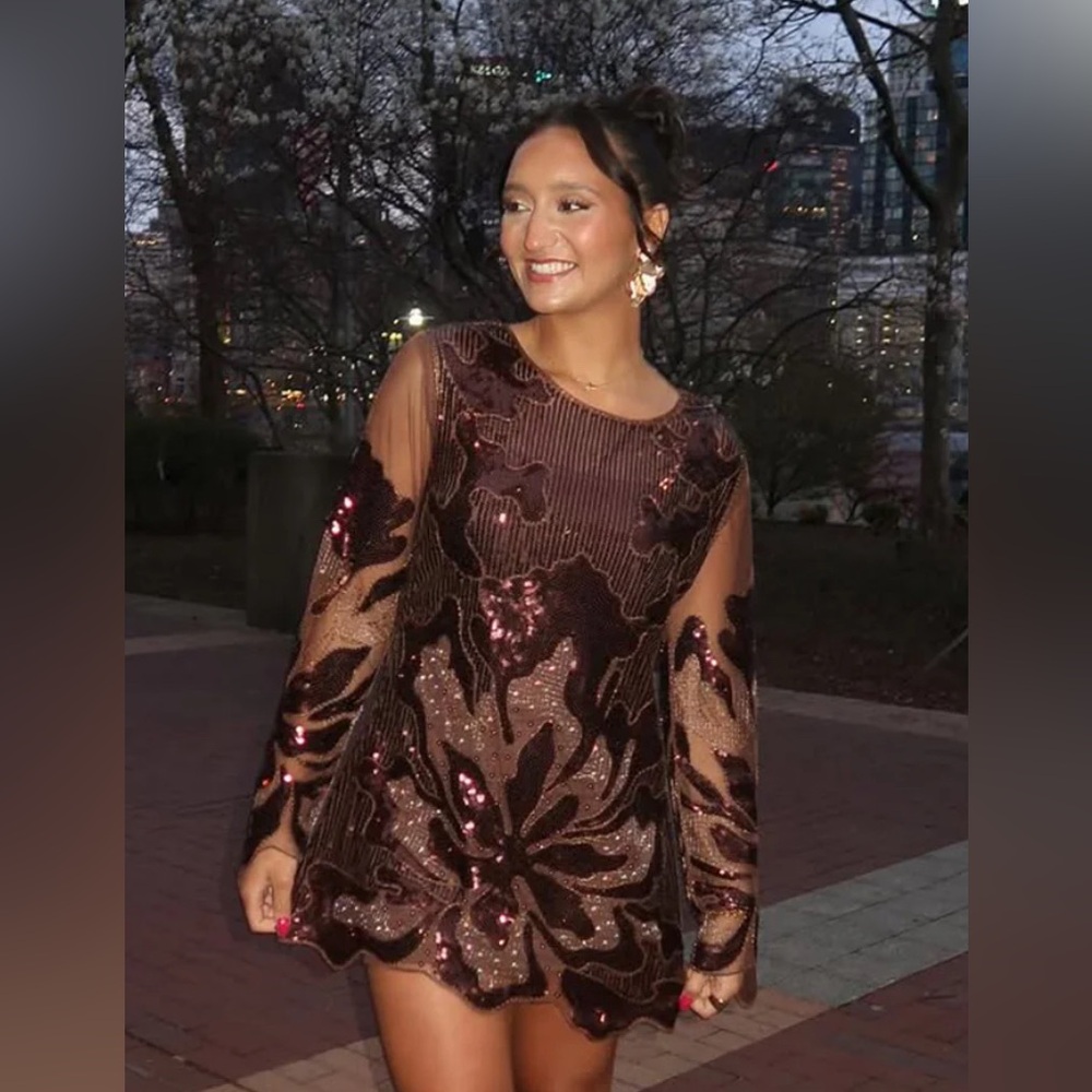 12th Tribe - Amber Nights Beaded Mini Dress